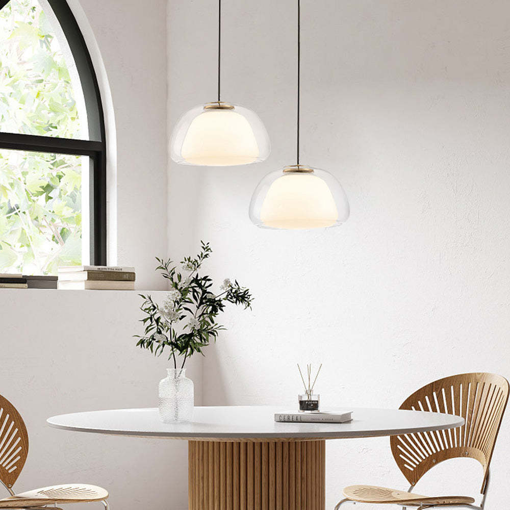 LUNARIA Hanglamp – Witte Glazen Bol met Diffuser – Elegant Design & E27 Fitting