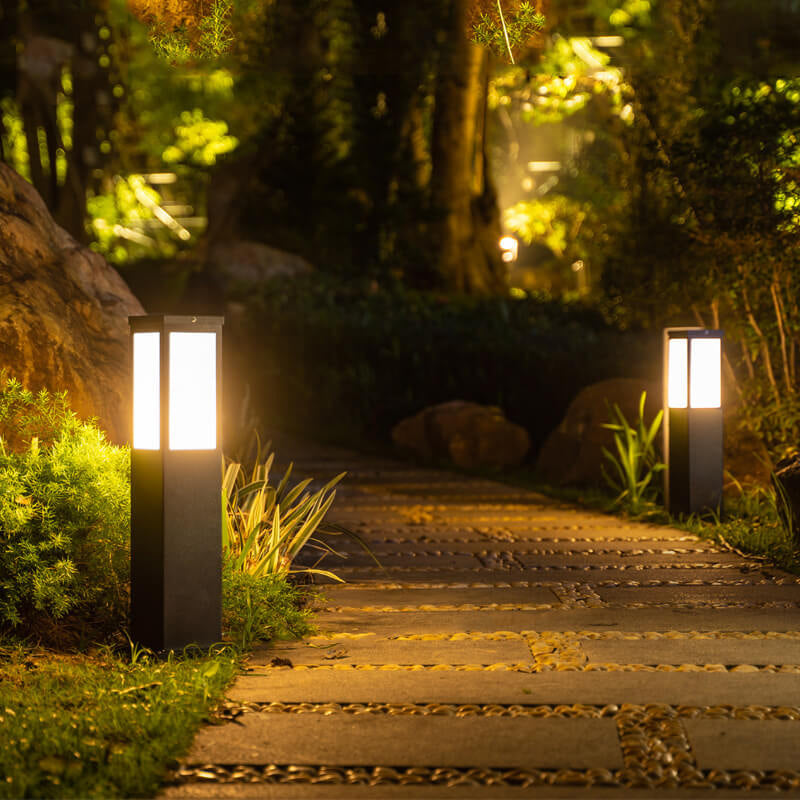 LUXORA Bolderlamp – Vierkante Buitenlamp met Warm LED Licht – IP65 Weerbestendig