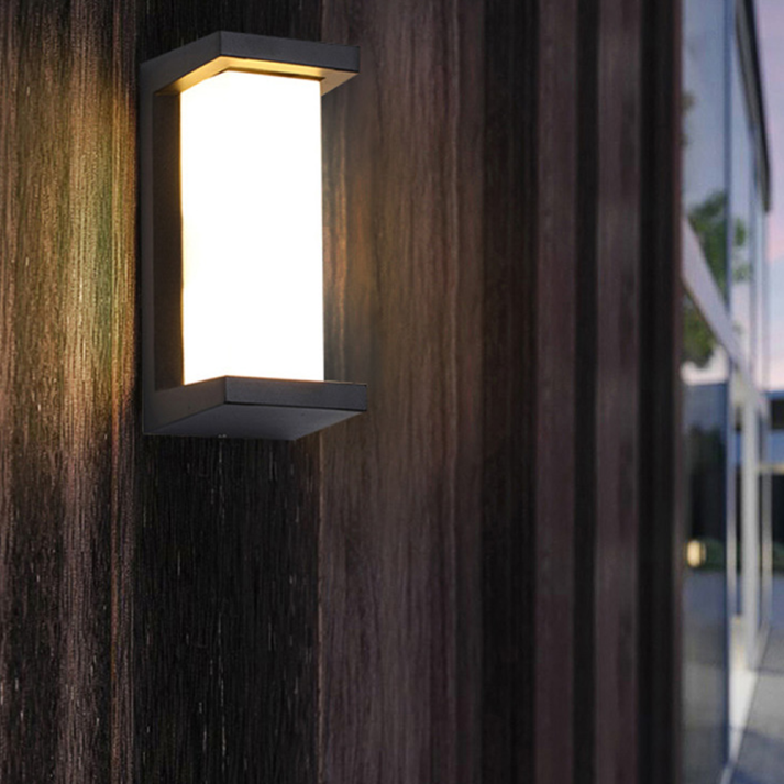 NOXORA Buiten Wandlamp – Zwart-Wit Design – Aluminium & Acryl – LED – 26 cm Hoog