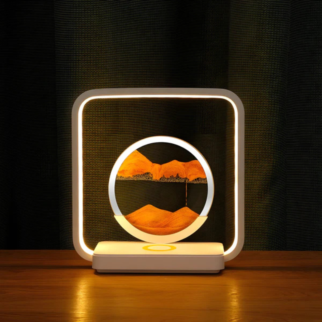 SandAura | 3D LED Nachtlampje met Bewegende Zandstroom