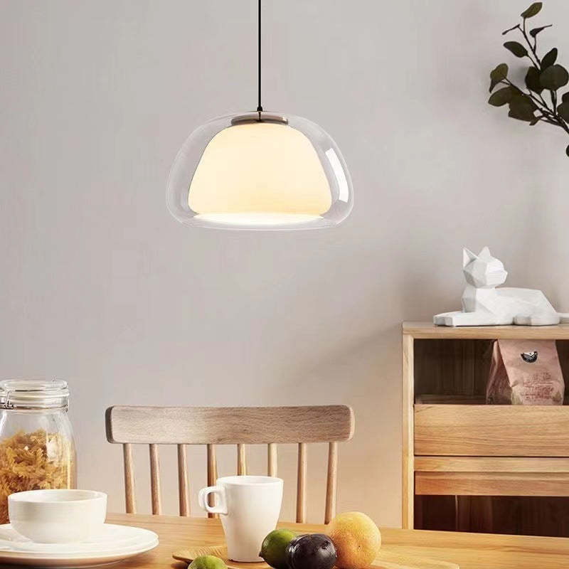 LUNARIA Hanglamp – Witte Glazen Bol met Diffuser – Elegant Design & E27 Fitting