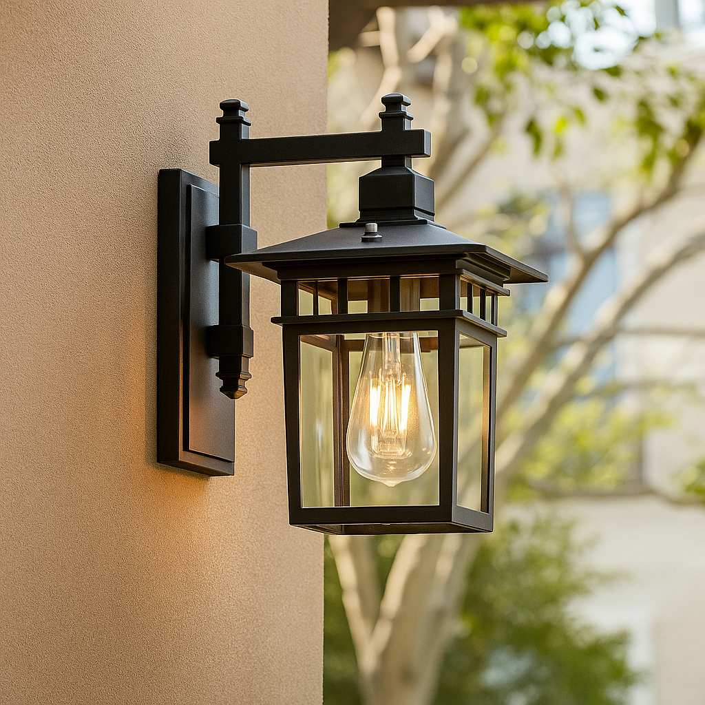 VARENO | Buiten Wandlamp met Verstelbare Kap – Zwart Aluminium – E27 Fitting – Waterbestendig – Ø22/29 cm