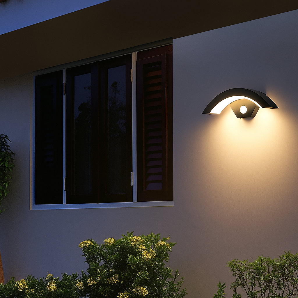 Lunaris | Moderne Buiten Wandlamp met Bewegingssensor – 12W LED – IP65 – Energiezuinig
