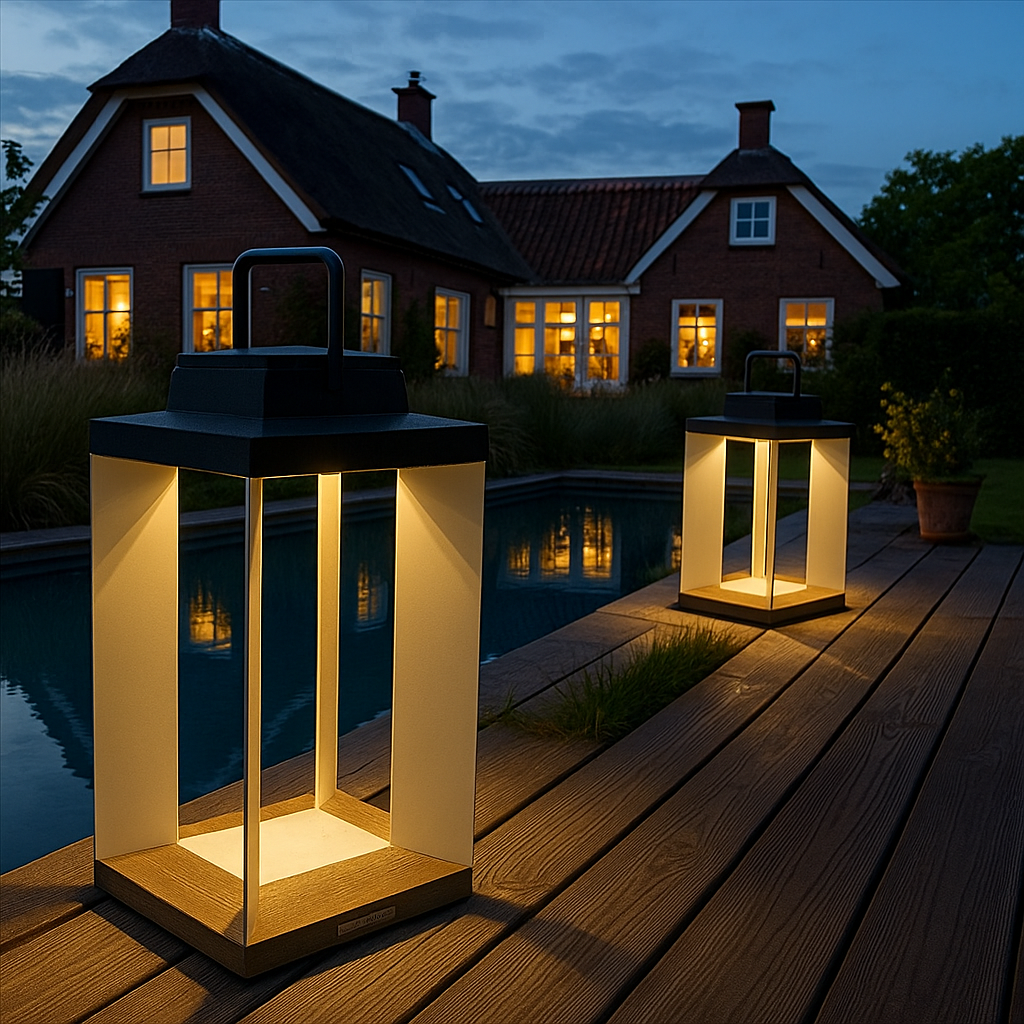 SolLumina | Solar Tuinlamp – RVS – LED Buitenverlichting – Modern Design – Warm Wit Licht – 2 Formaten