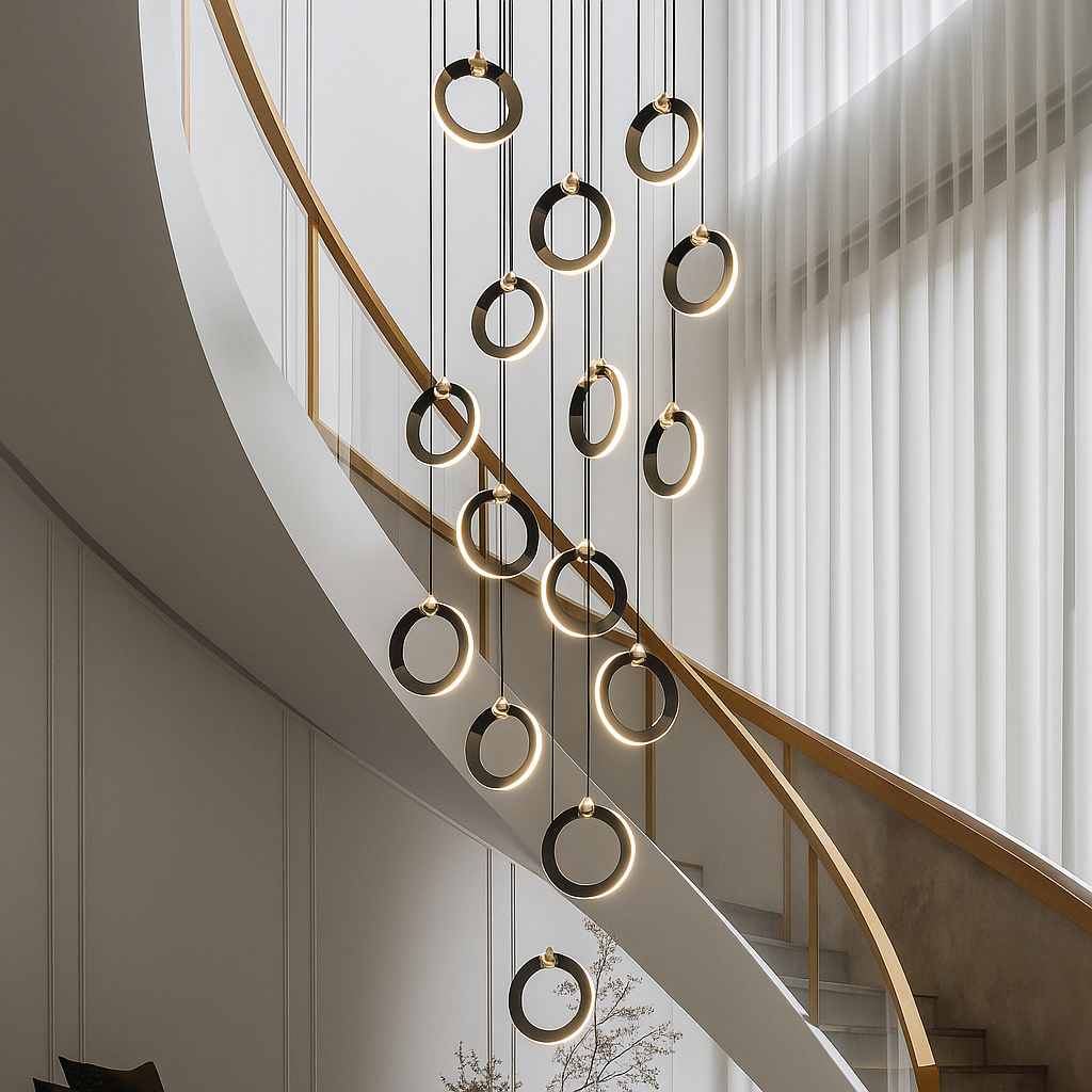 KhaatemLuce – Futuristische LED Hanglamp met Meerdere Ringen – Verstelbare Hoogte – Modern Design
