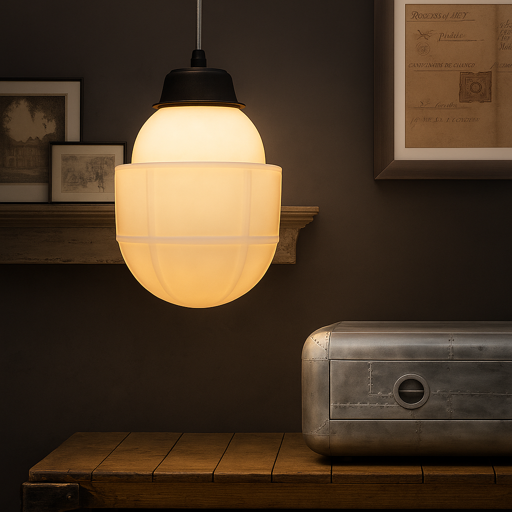 VintageGlow Hanglamp | Geometrisch Design in Mat Glas – E27 Fitting