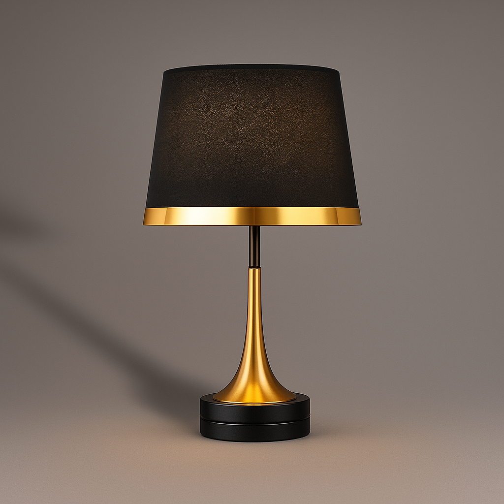 Velmara | Retro Tafellamp met Stoffen Kap – Minimalistisch Scandinavisch Design