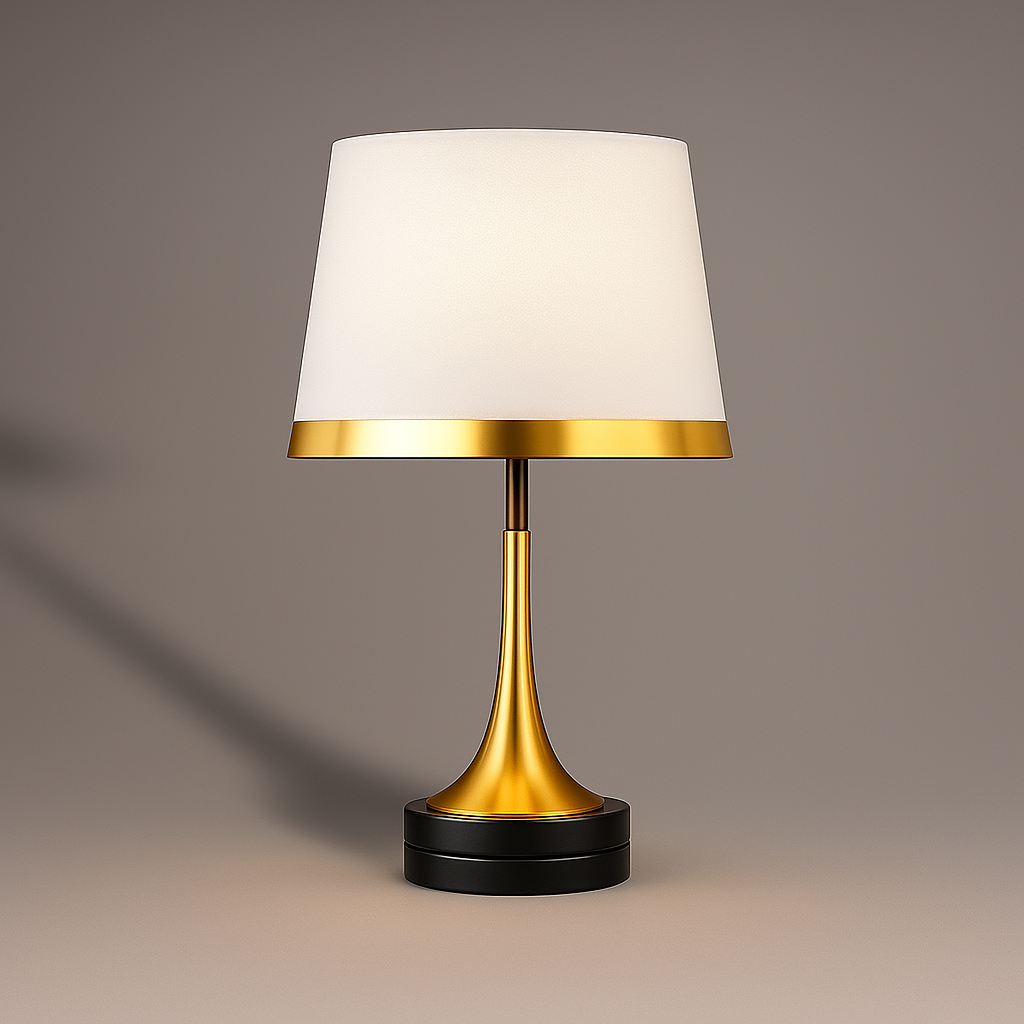 Velmara | Retro Tafellamp met Stoffen Kap – Minimalistisch Scandinavisch Design