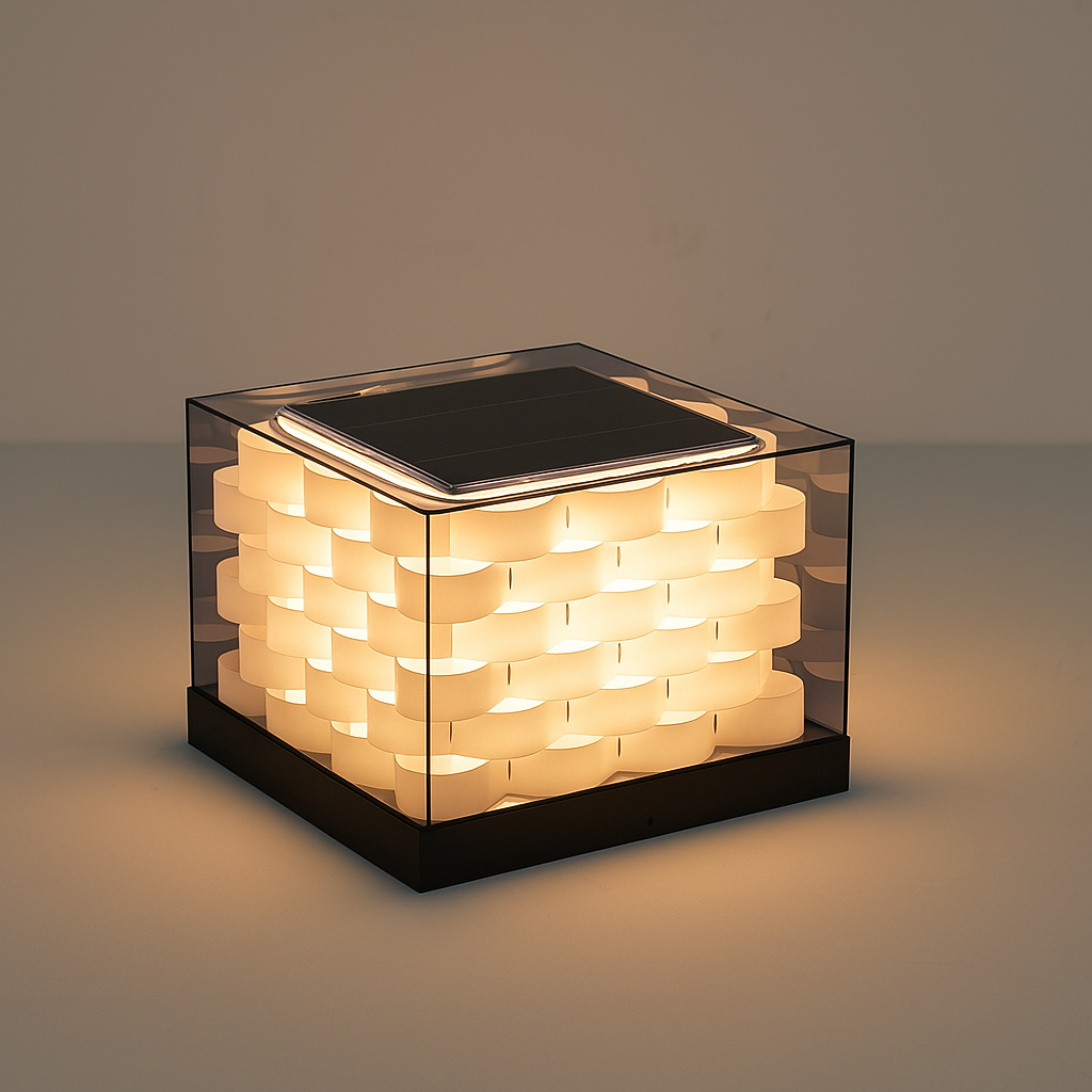 SolarWeave | Buitenlamp op Zonne-energie – Gevlochten Design – IP65 – E27 LED