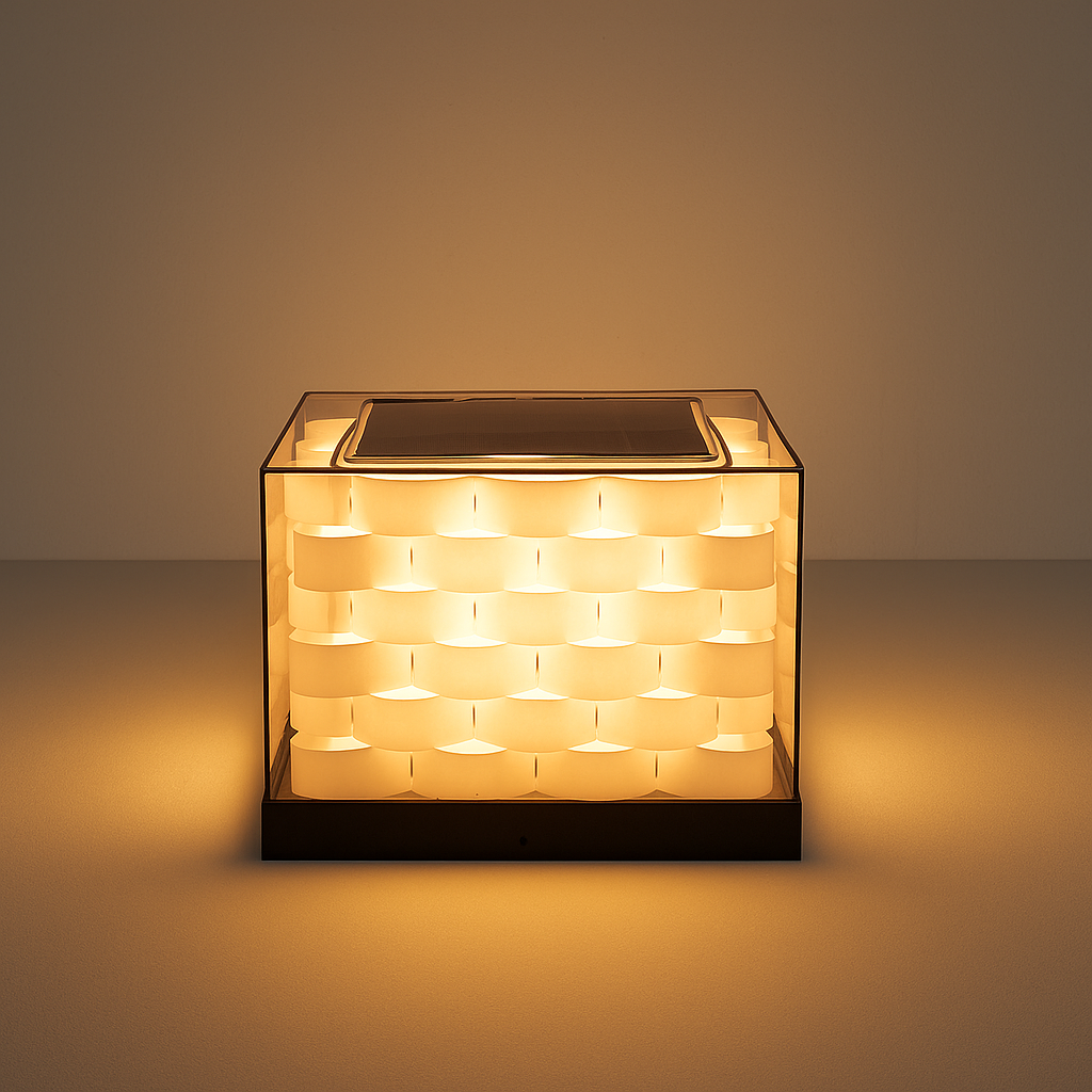 SolarWeave | Buitenlamp op Zonne-energie – Gevlochten Design – IP65 – E27 LED