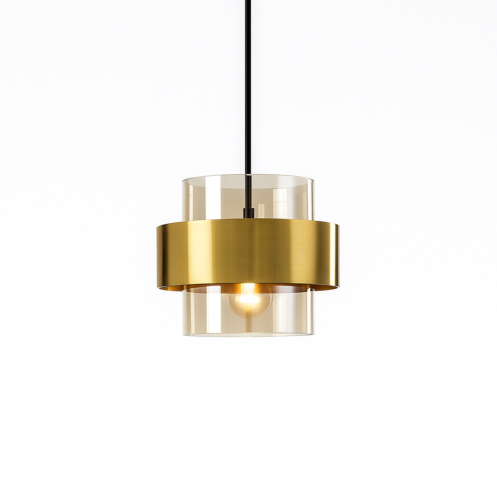 Azenor – Hanglamp van Glas & Messing | Modern Design | LED | 20x13 cm
