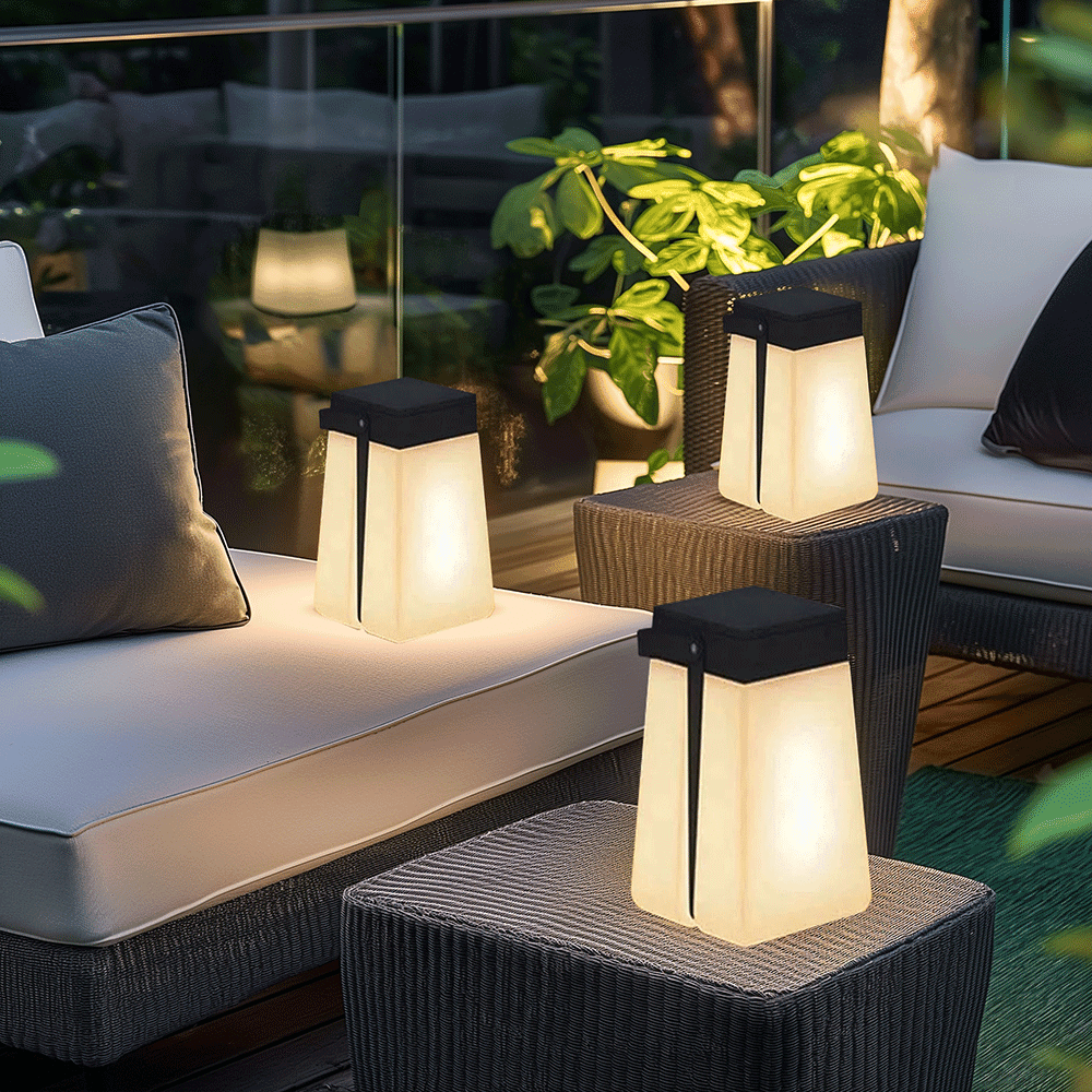 SAVANNIA | Solar Buitenlamp – LED Tuinlamp in Scandinavische Stijl – Weerbestendig – Zwart Mat Aluminium – Nordic Design