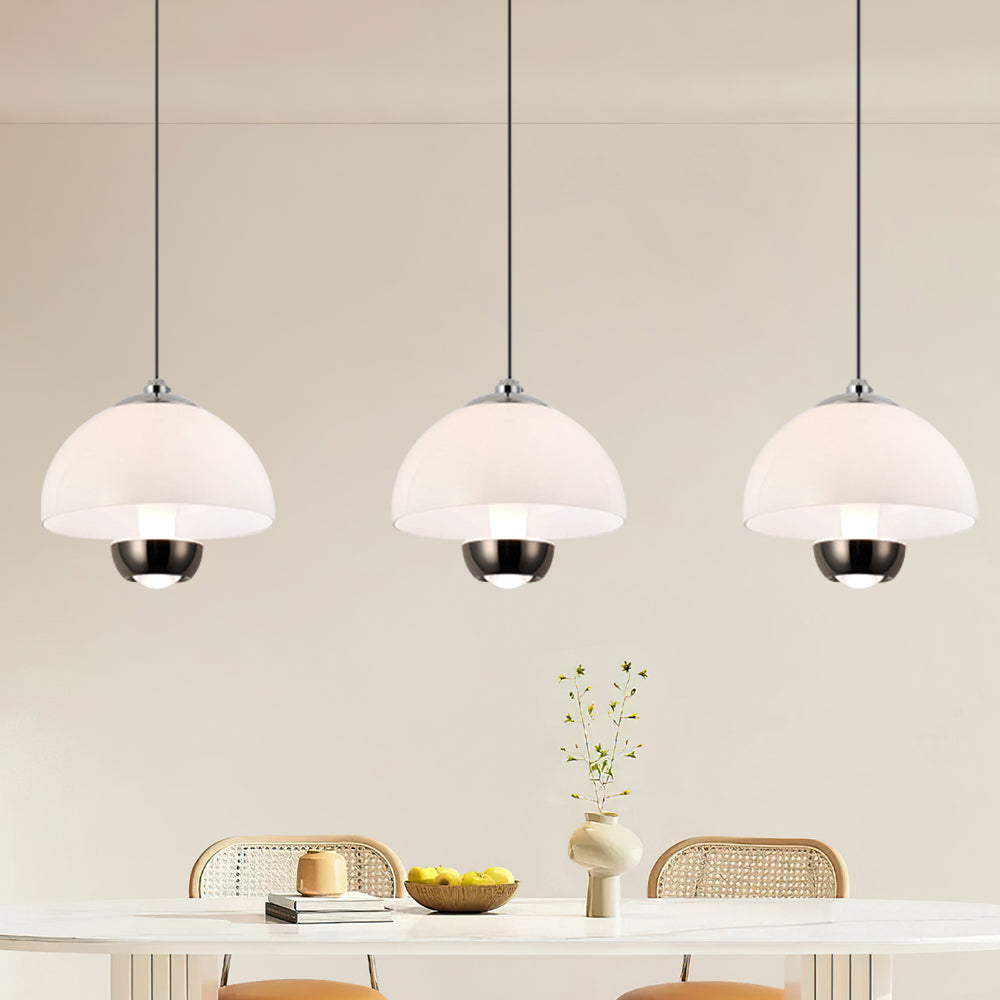 LUMÉRIA | Hanglamp met 3 Amber Glazen Kappen – LED – Verstelbaar – 70 cm – Warm tot Koud Licht