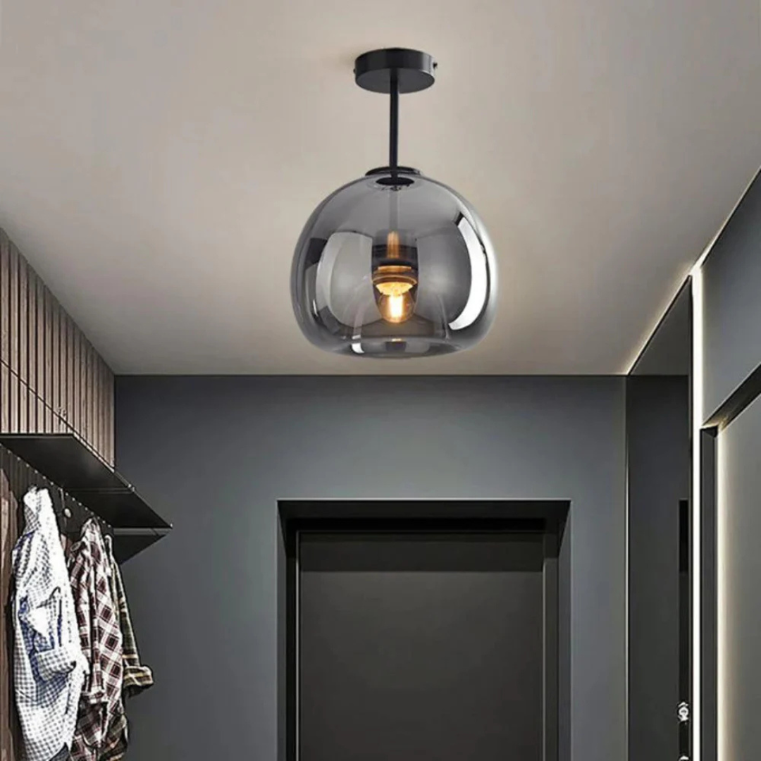 Elegante Glazen Plafondlamp met Luxe Afwerking - Ø25 cm