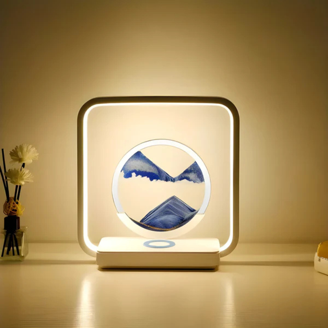 SandAura | 3D LED Nachtlampje met Bewegende Zandstroom