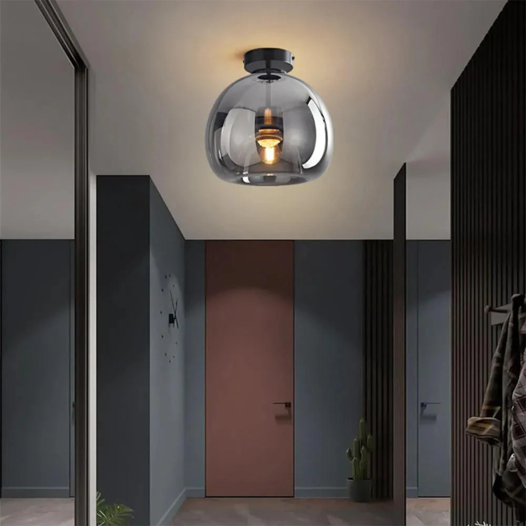 Elegante Glazen Plafondlamp met Luxe Afwerking - Ø25 cm