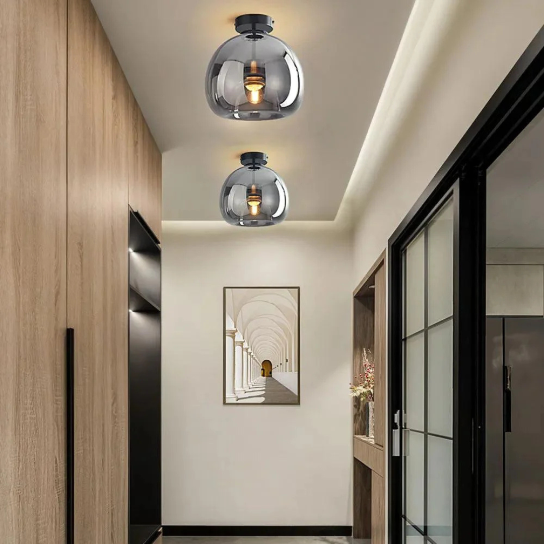Elegante Glazen Plafondlamp met Luxe Afwerking - Ø25 cm