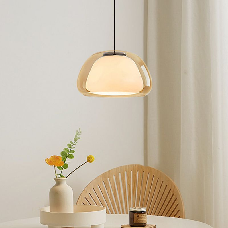 LUNARIA Hanglamp – Witte Glazen Bol met Diffuser – Elegant Design & E27 Fitting