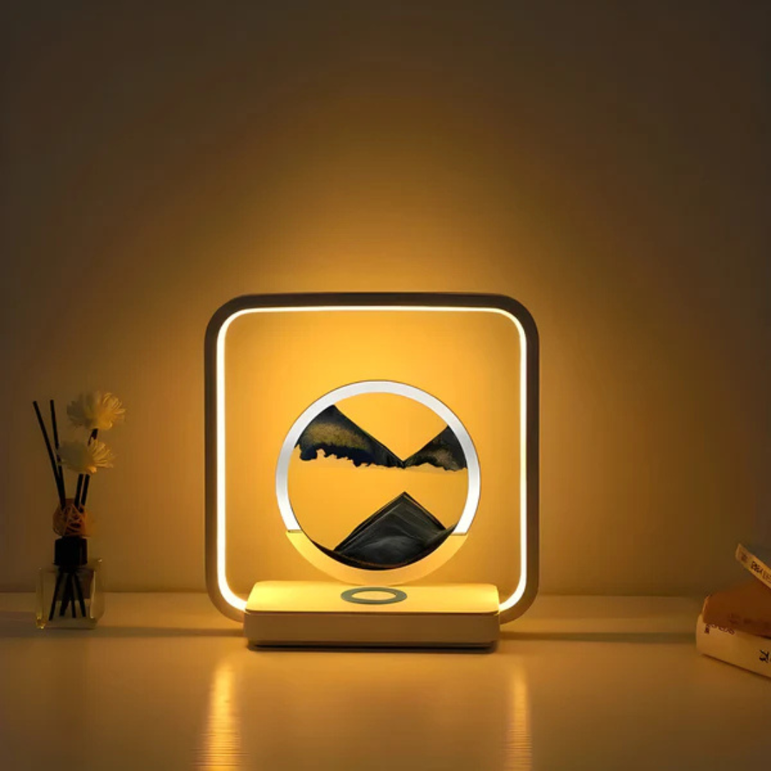 SandAura | 3D LED Nachtlampje met Bewegende Zandstroom