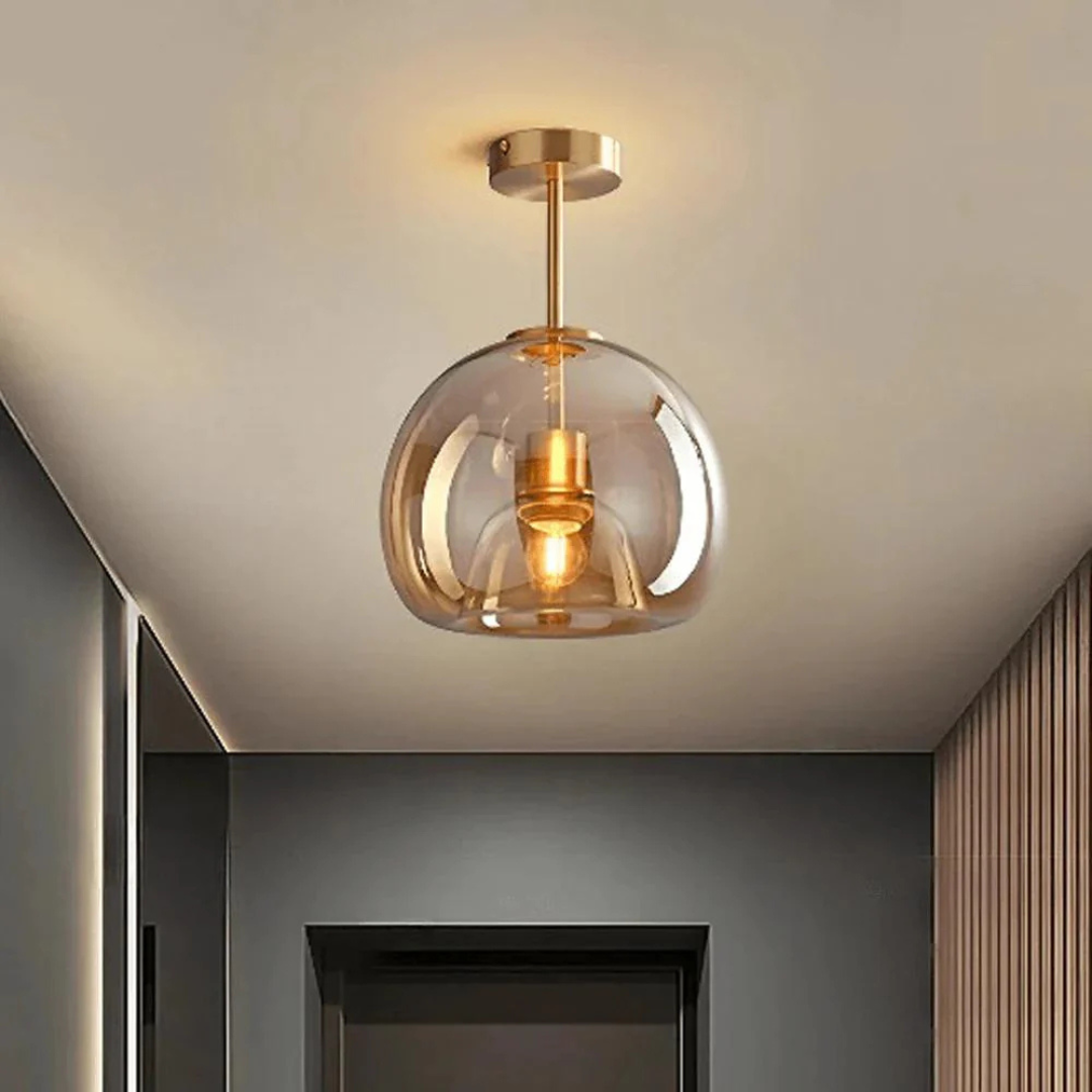 Elegante Glazen Plafondlamp met Luxe Afwerking - Ø25 cm