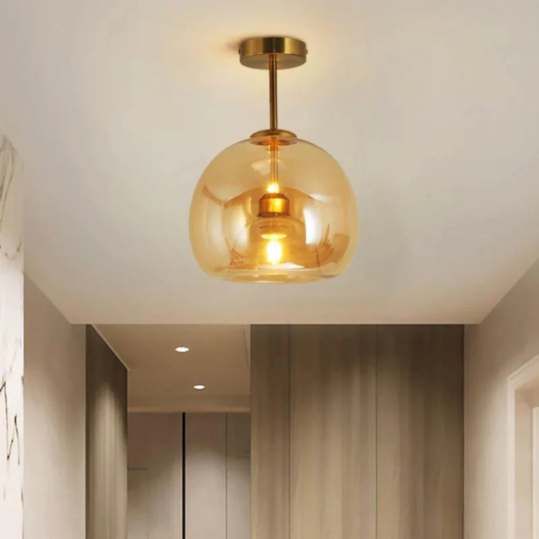Elegante Glazen Plafondlamp met Luxe Afwerking - Ø25 cm