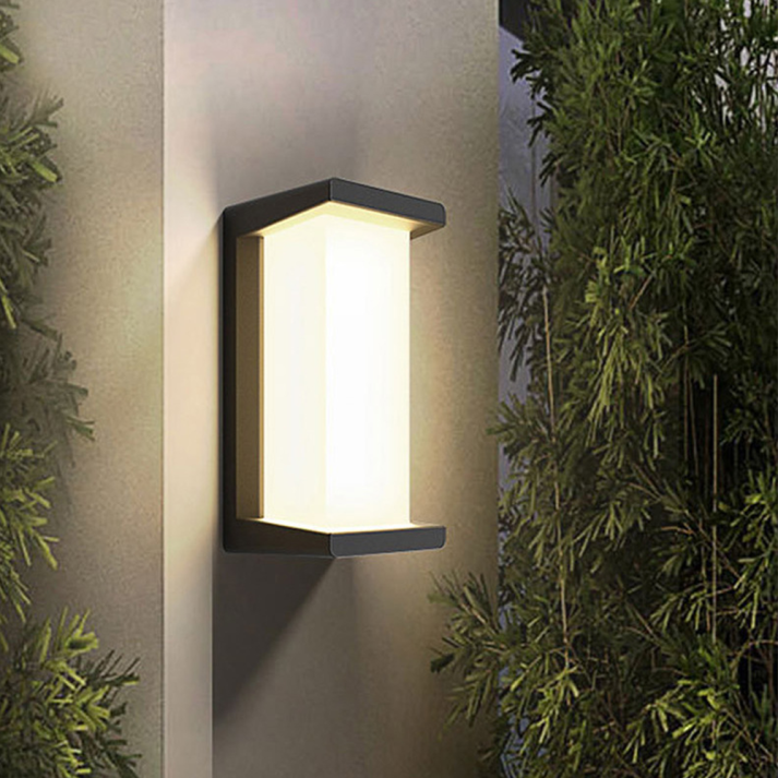 NOXORA Buiten Wandlamp – Zwart-Wit Design – Aluminium & Acryl – LED – 26 cm Hoog