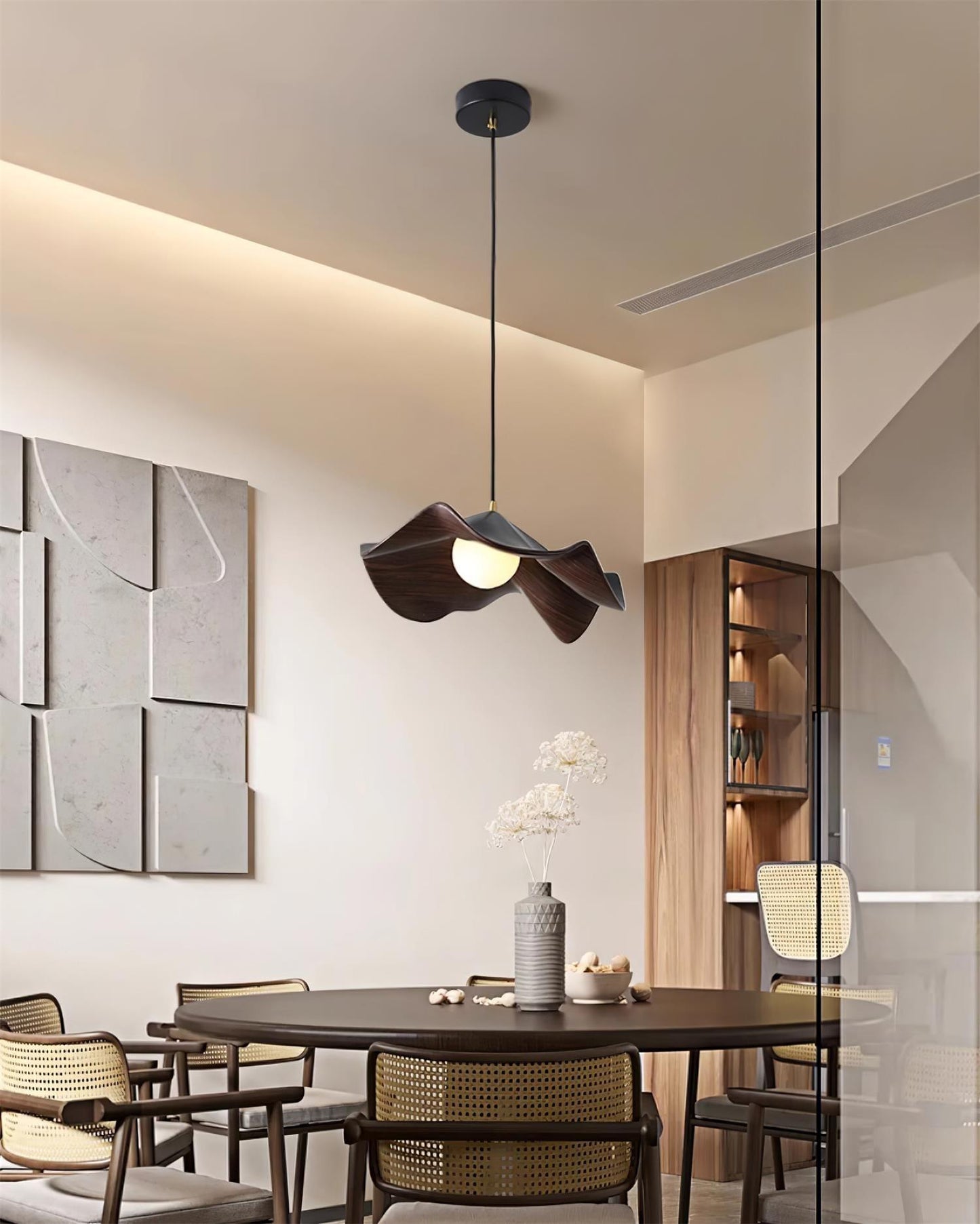 ElementBois - Hanglamp in Hars Lotus Plafondlamp
