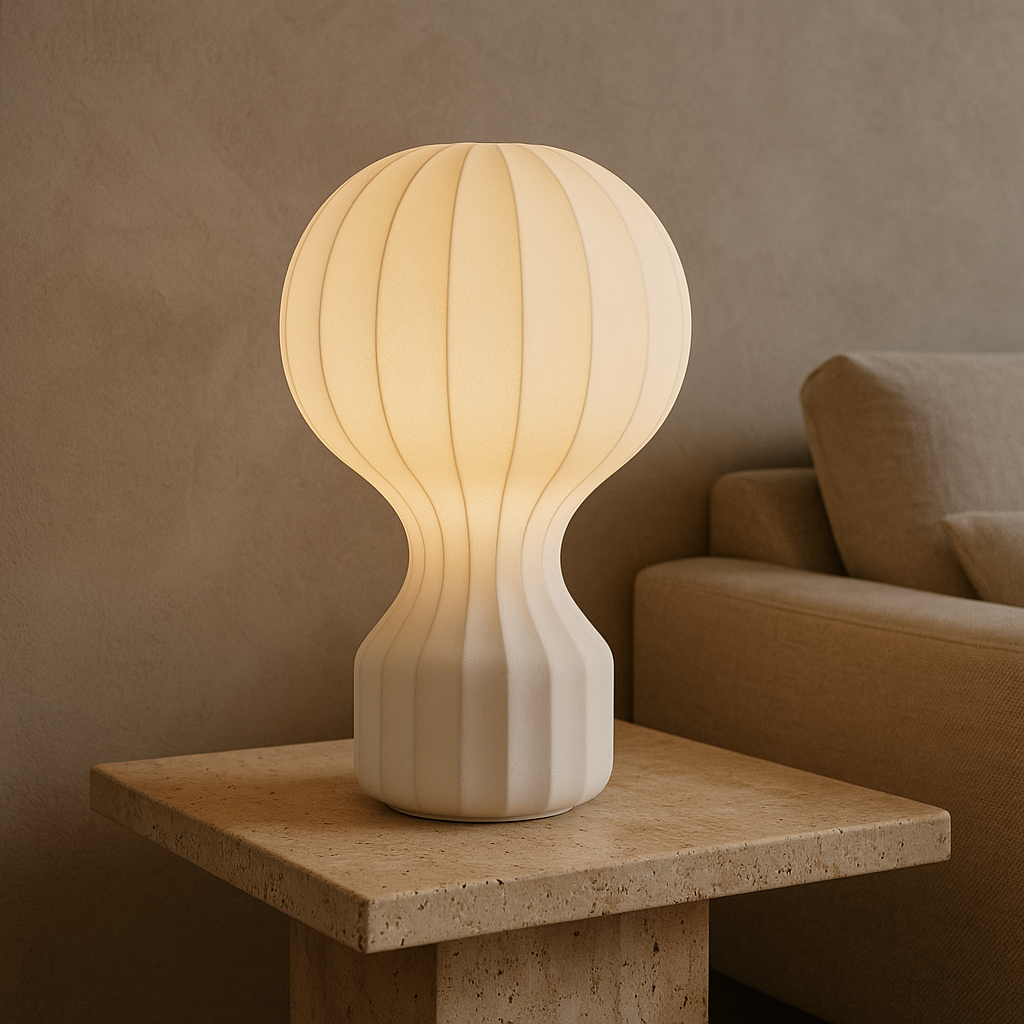 Silka | Wabi Sabi Tafellamp van Zijden – Warm LED Licht