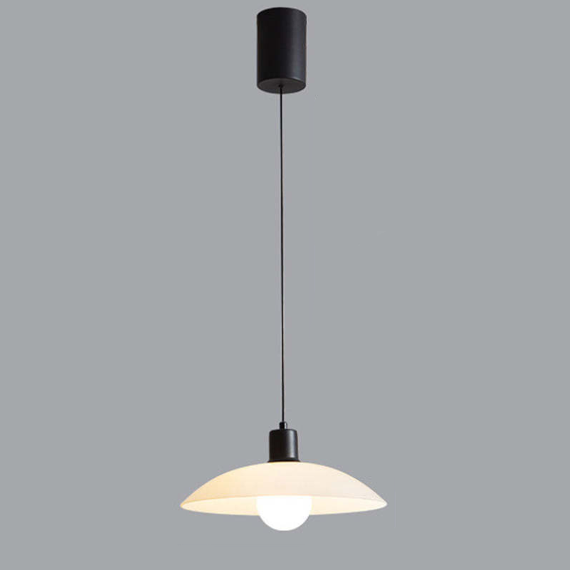 VELLUNO Hanglamp – Minimalistische Witte Glazen Schijf – E27 Fitting in 3 Formaten