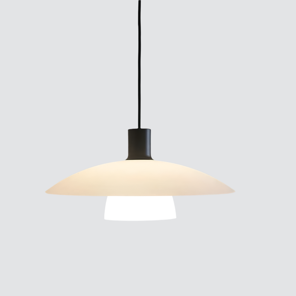 VELLUNO Hanglamp – Minimalistische Witte Glazen Schijf – E27 Fitting in 3 Formaten