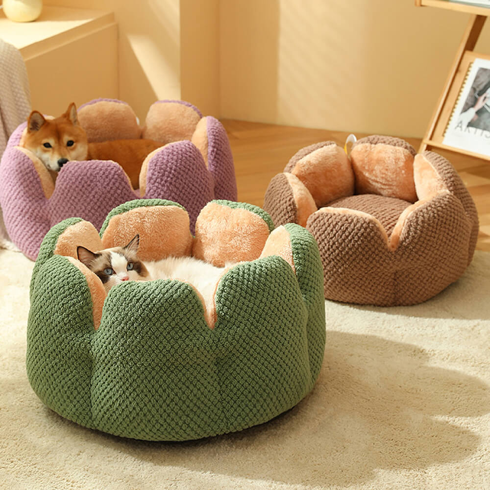 BloomNest – Pluche Bloemenmand voor Katten & Honden | Wasbaar & Zacht