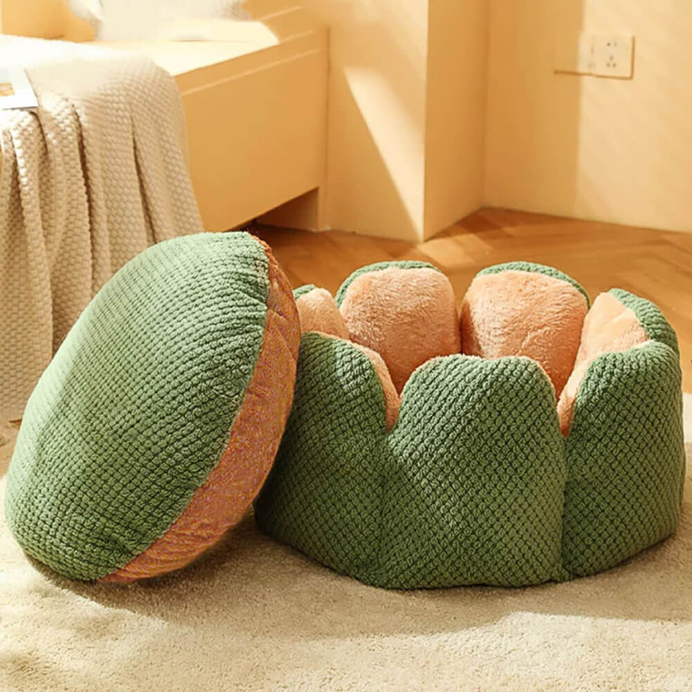 BloomNest – Pluche Bloemenmand voor Katten & Honden | Wasbaar & Zacht