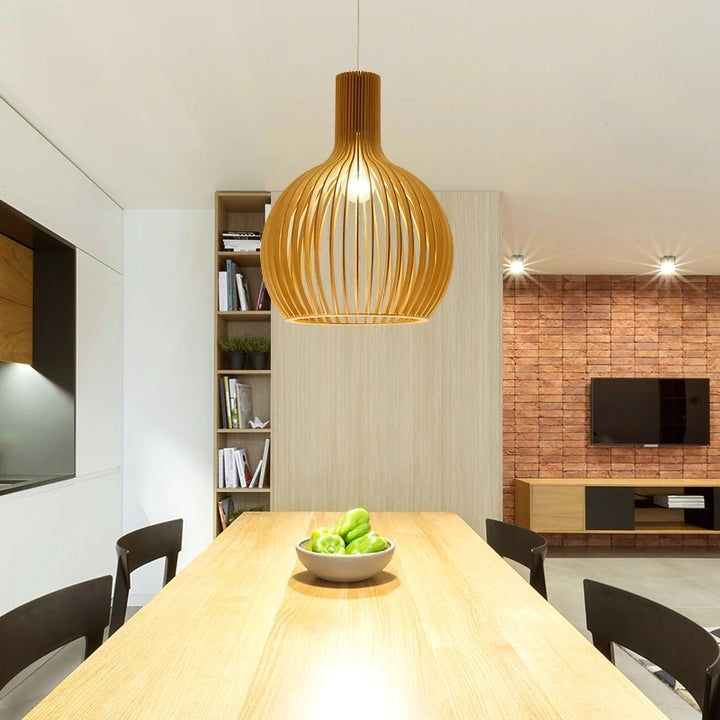 Craftedlight | Sfeervolle Handgemaakte Houten Hanglamp