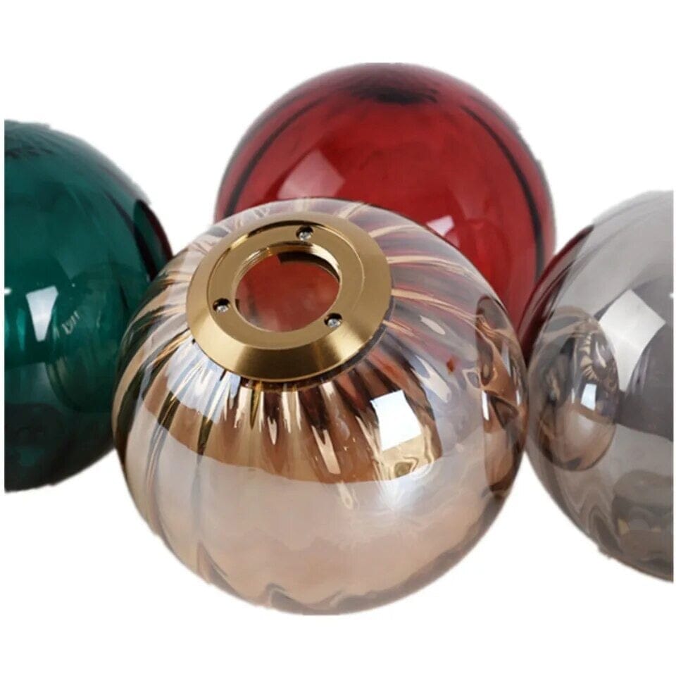 SOLENZA Glazen Bol Hanglamp – Warme Sfeerverlichting met Kristalaccenten