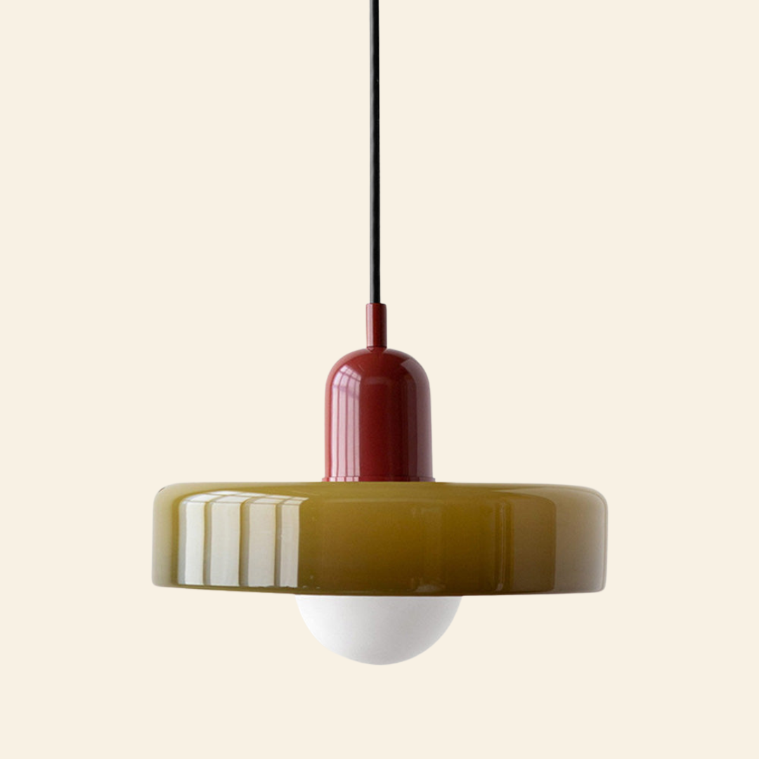 Macaron- hanglamp met gekleurd glas en modern design