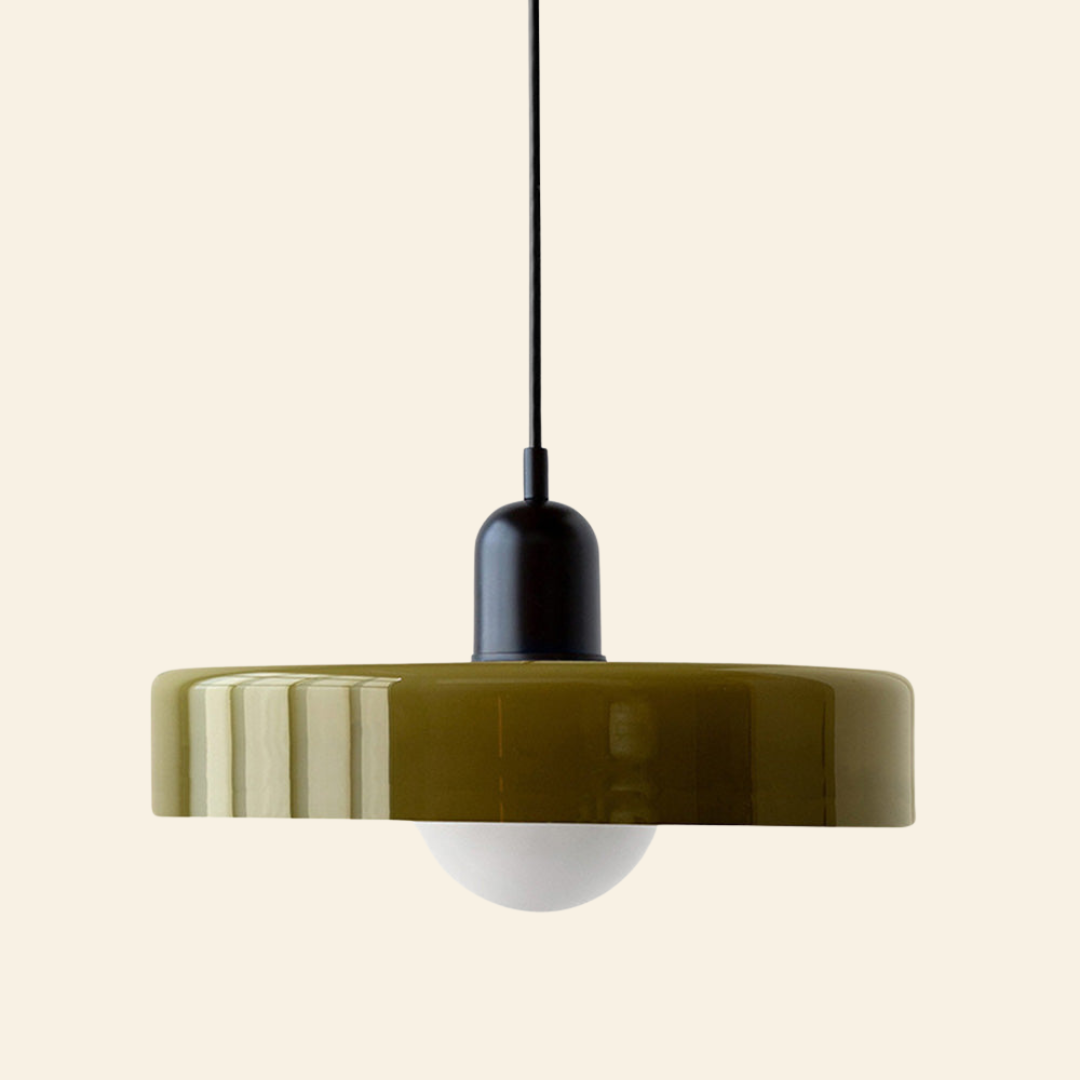 Macaron- hanglamp met gekleurd glas en modern design