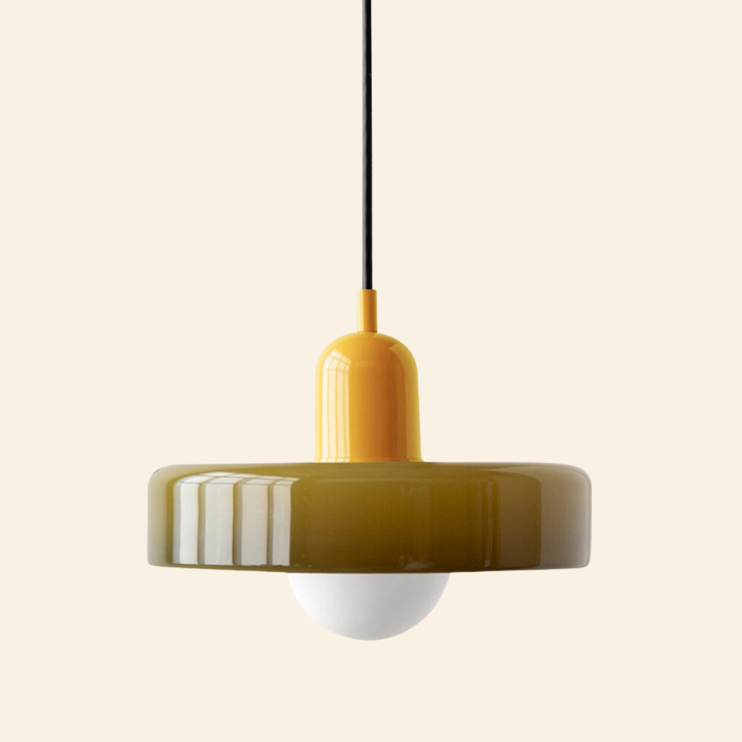 Macaron- hanglamp met gekleurd glas en modern design