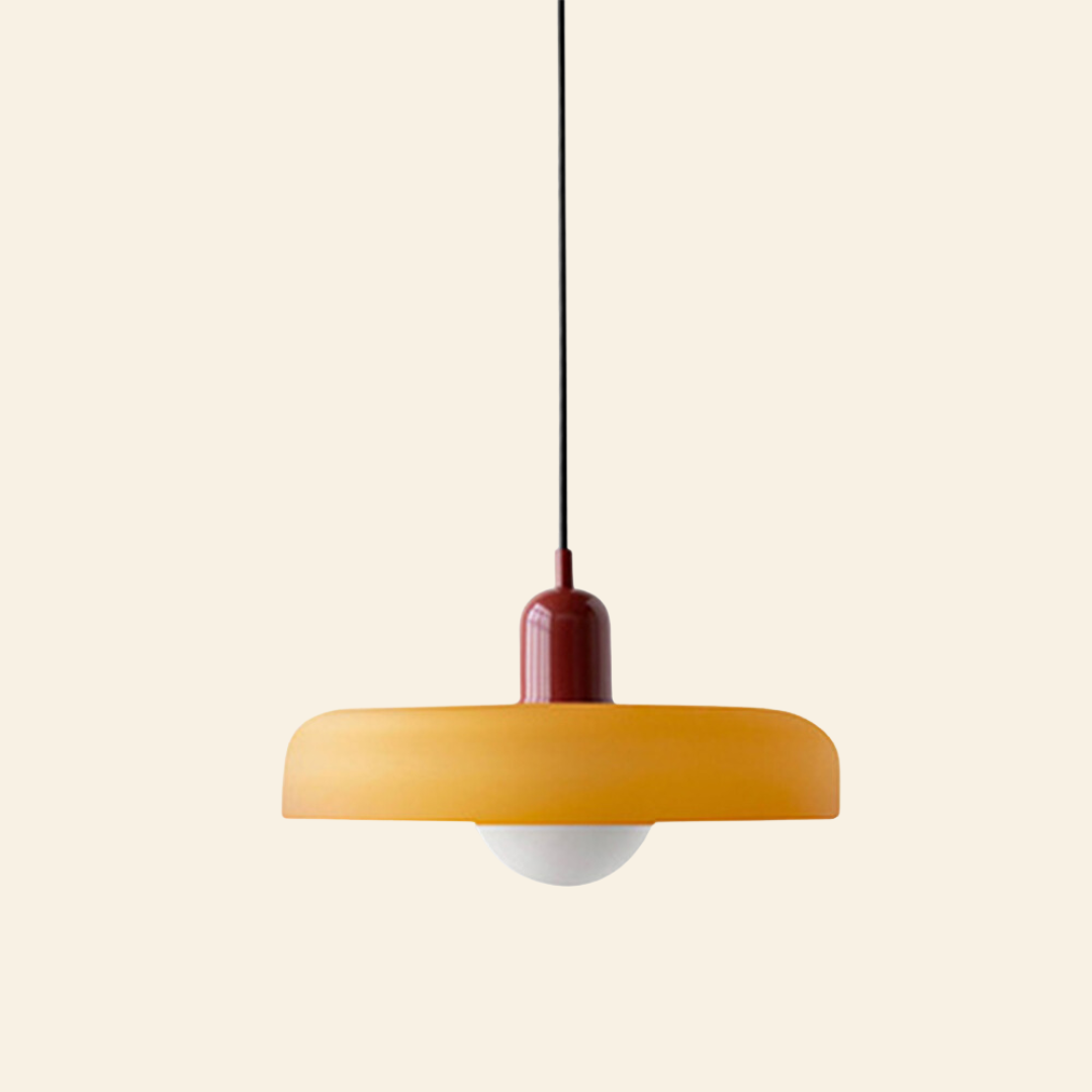 Macaron- hanglamp met gekleurd glas en modern design