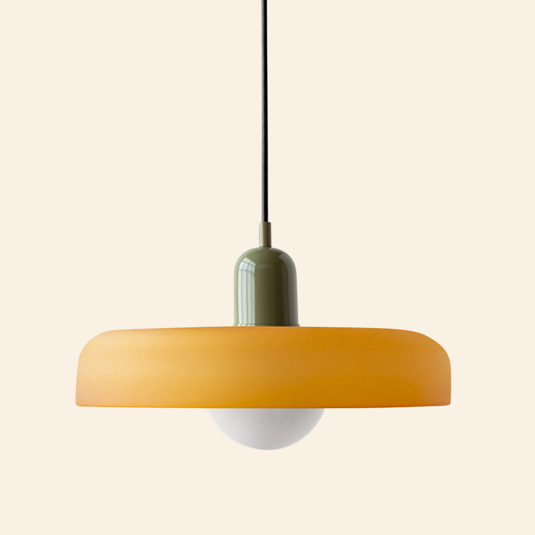 Macaron- hanglamp met gekleurd glas en modern design