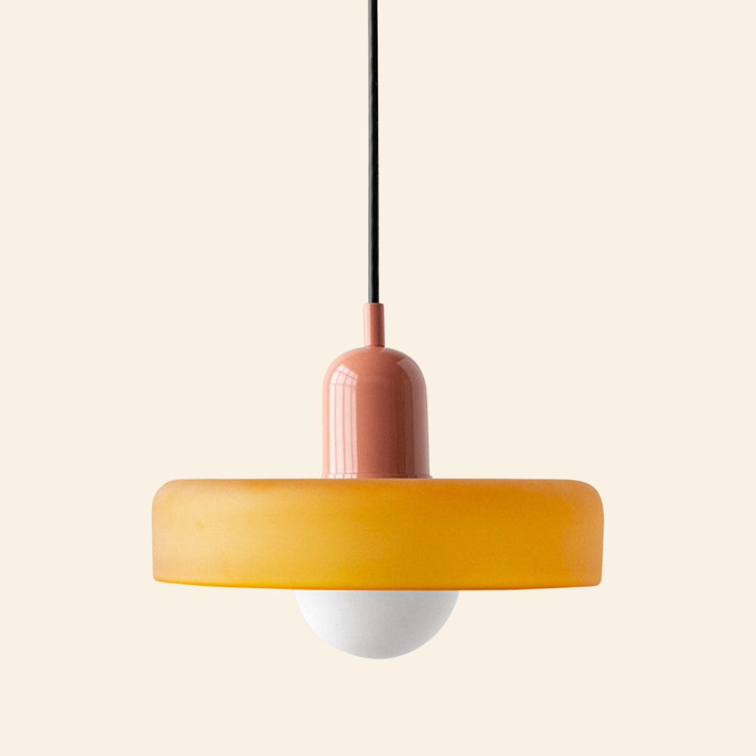 Macaron- hanglamp met gekleurd glas en modern design