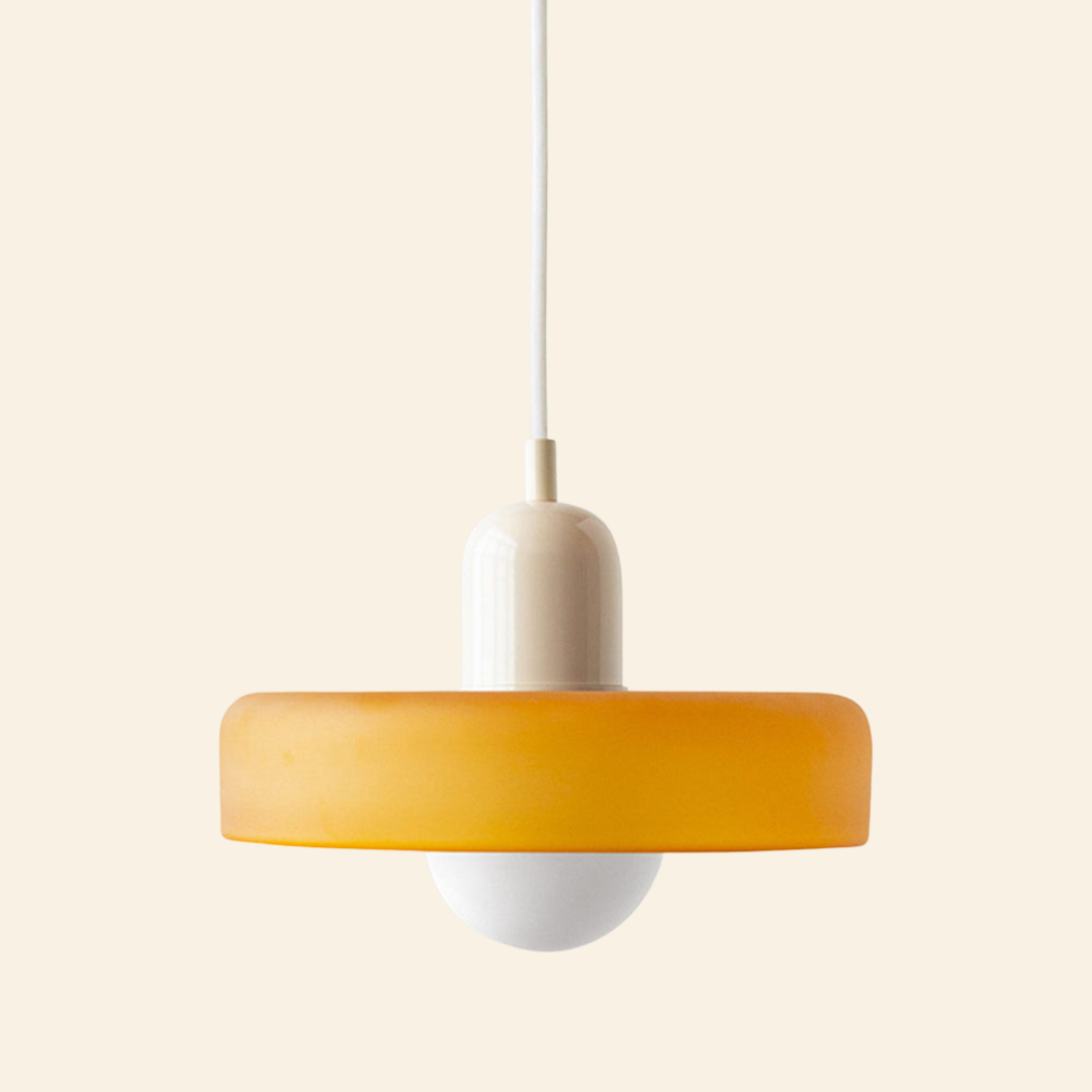 Macaron- hanglamp met gekleurd glas en modern design