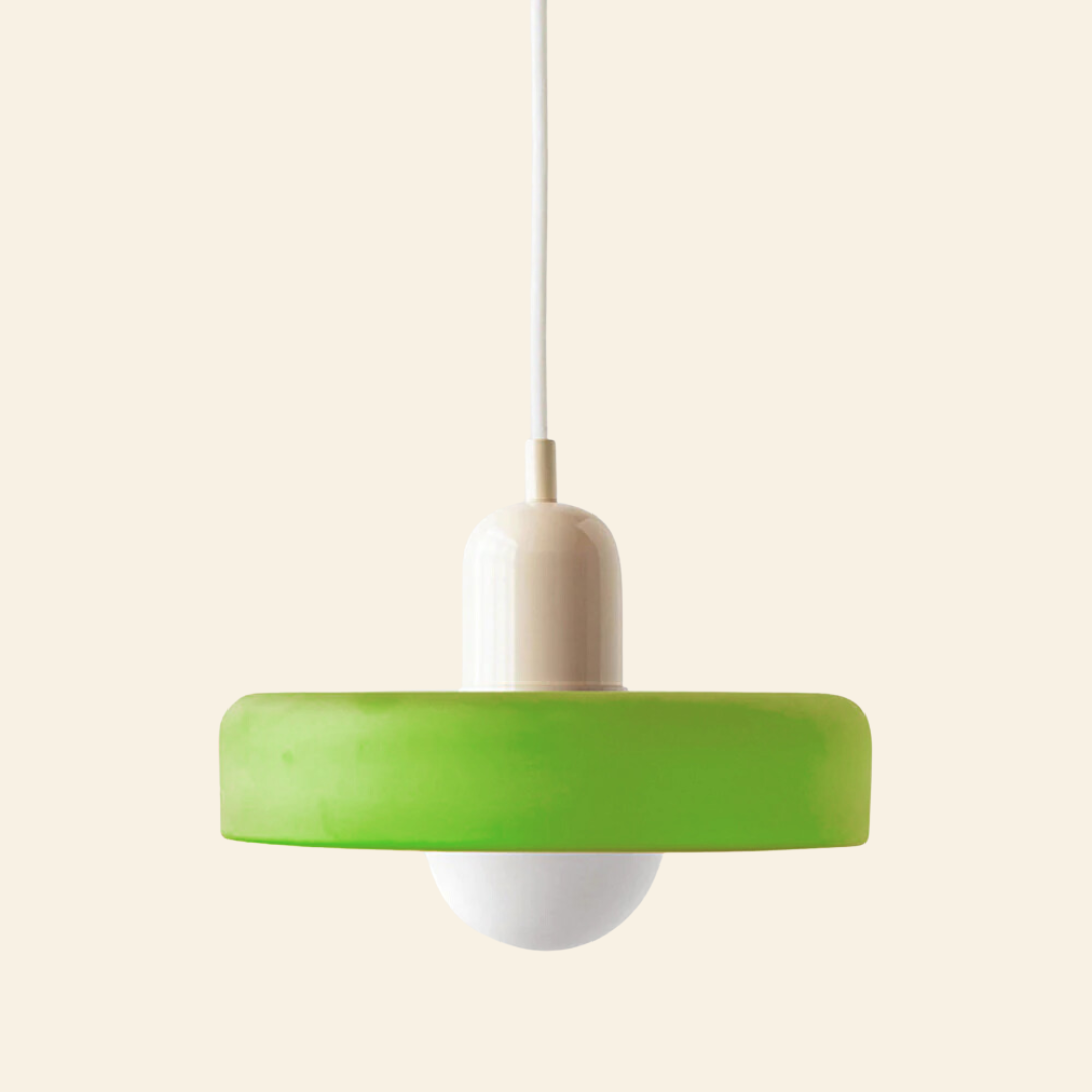 Macaron- hanglamp met gekleurd glas en modern design