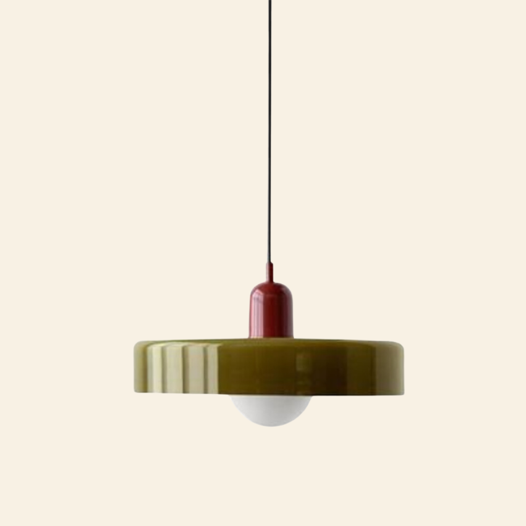 Macaron- hanglamp met gekleurd glas en modern design