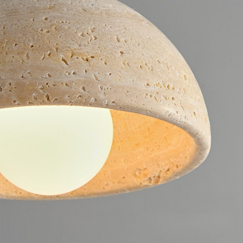 MAVORA Hanglamp – Massief Marmer & Walnoothout – Artistiek Design met LED Licht