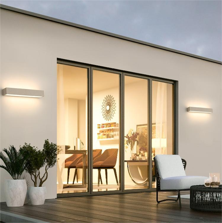 LUMINOR | Minimalistische Buiten Wandlamp – Betonlook – LED Up & Down Light – 24/38 cm