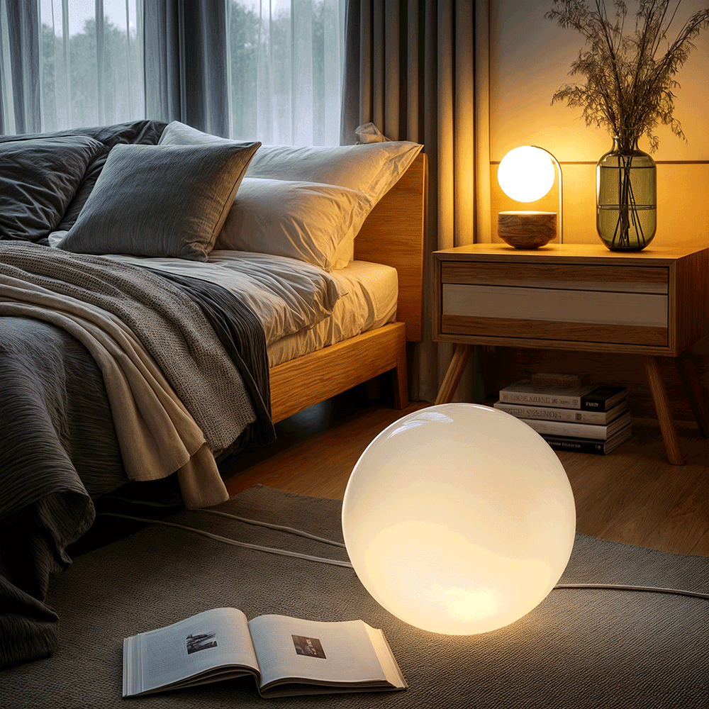 GlowSphere | LED Tuinbol Lamp – AC Stroom – Sfeervolle Buitenverlichting – Kunststof – Rond Design