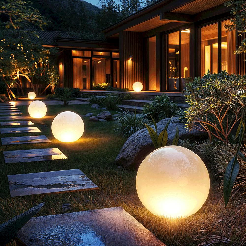 GlowSphere | LED Tuinbol Lamp – AC Stroom – Sfeervolle Buitenverlichting – Kunststof – Rond Design