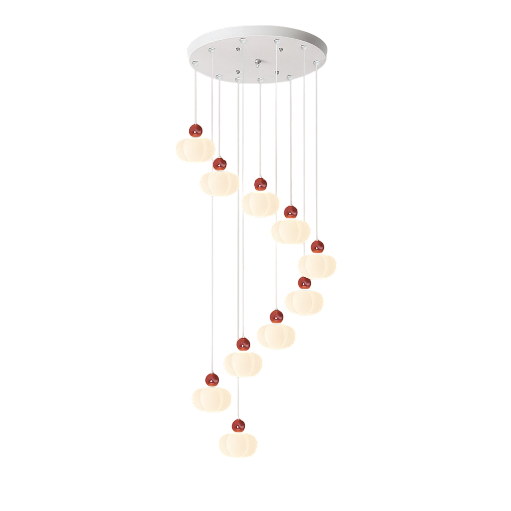 Decolure | Art Deco Kroonluchter voor Trappenhal – Crèmekleurig LED Design