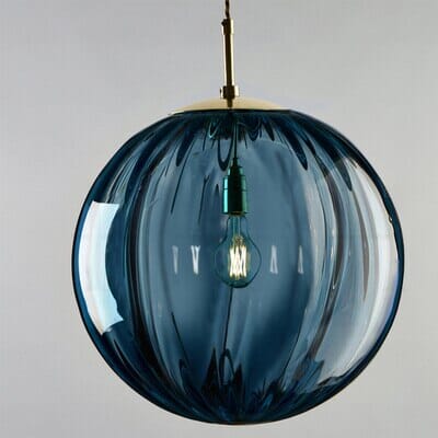SOLENZA Glazen Bol Hanglamp – Warme Sfeerverlichting met Kristalaccenten