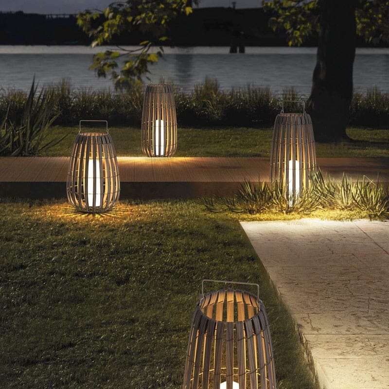 SolarRattan | Solar Buitenlantaarn van Rotan – Duurzame LED Tuinverlichting – Waterdicht – 3 Formaten